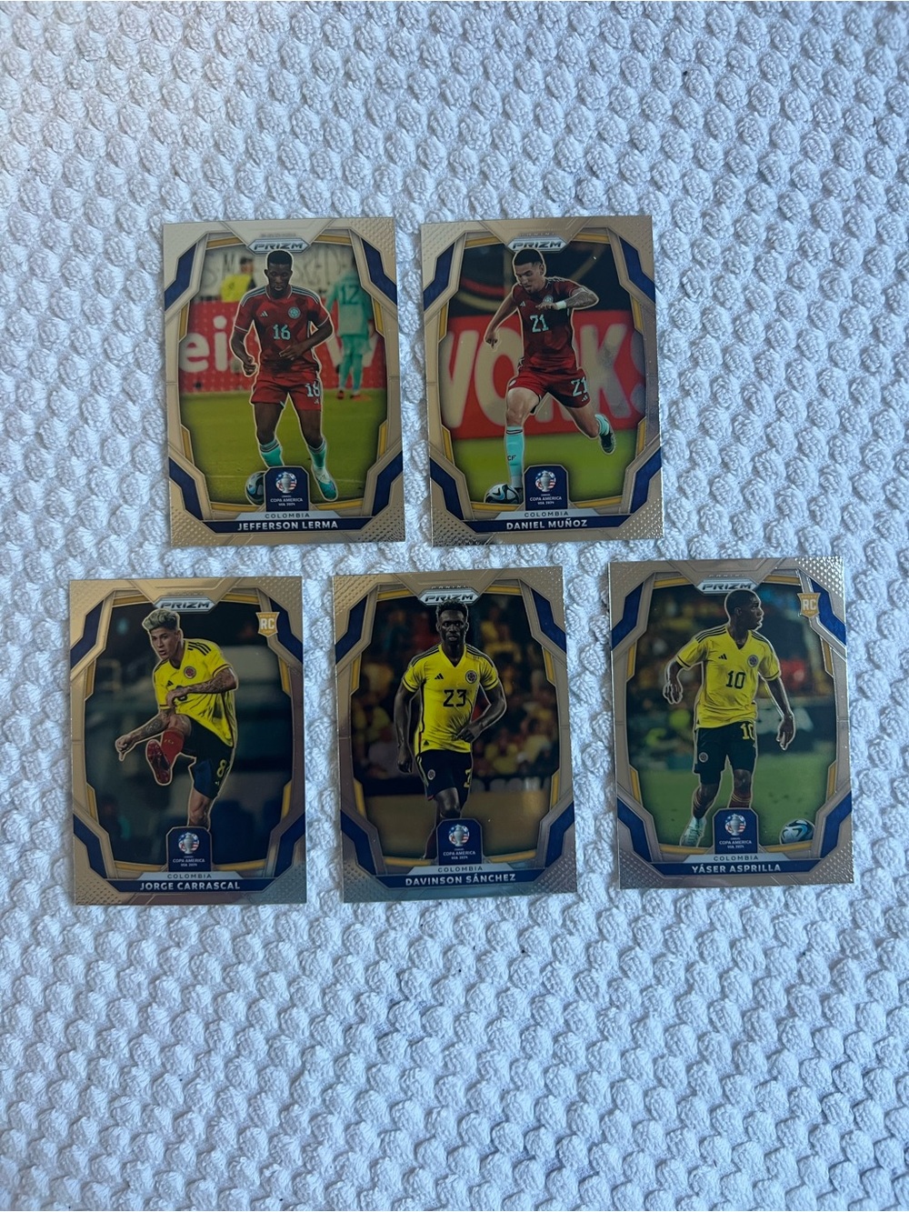 Lot of 5, Panini 2024 Prizm Copa America Colombia Rookie Cards